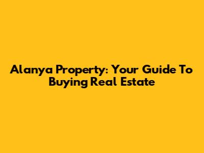 Alanya Property: Your Guide To Buying Real Estate