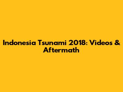 Indonesia Tsunami 2018: Videos & Aftermath