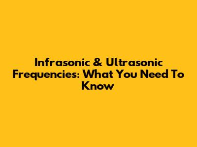 Infrasonic & Ultrasonic Frequencies: What You Need To Know