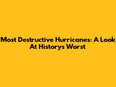 Most Destructive Hurricanes: A Look At History's Worst