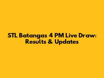 STL Batangas 4 PM Live Draw: Results & Updates